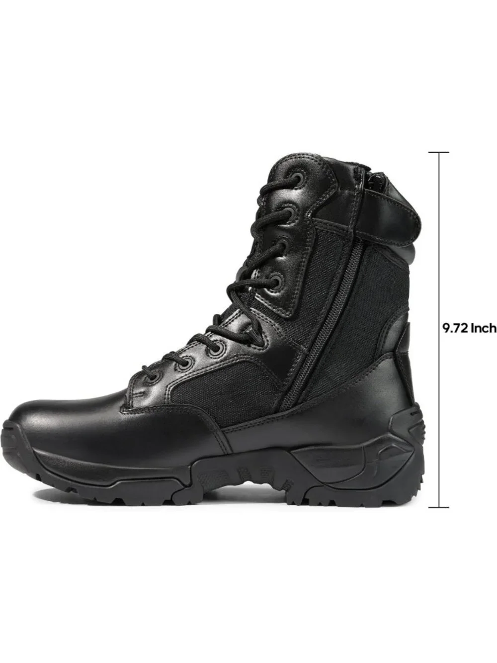 Men's Tactical Work Boots - Military Style, Side Zip, Hiking & Outdoor Ready